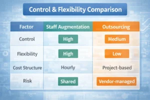 staff augmentation vs outsourcing comparison
